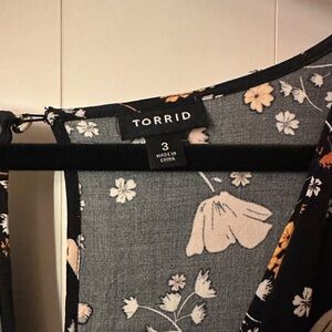 Torrid Black and Cream Floral dress